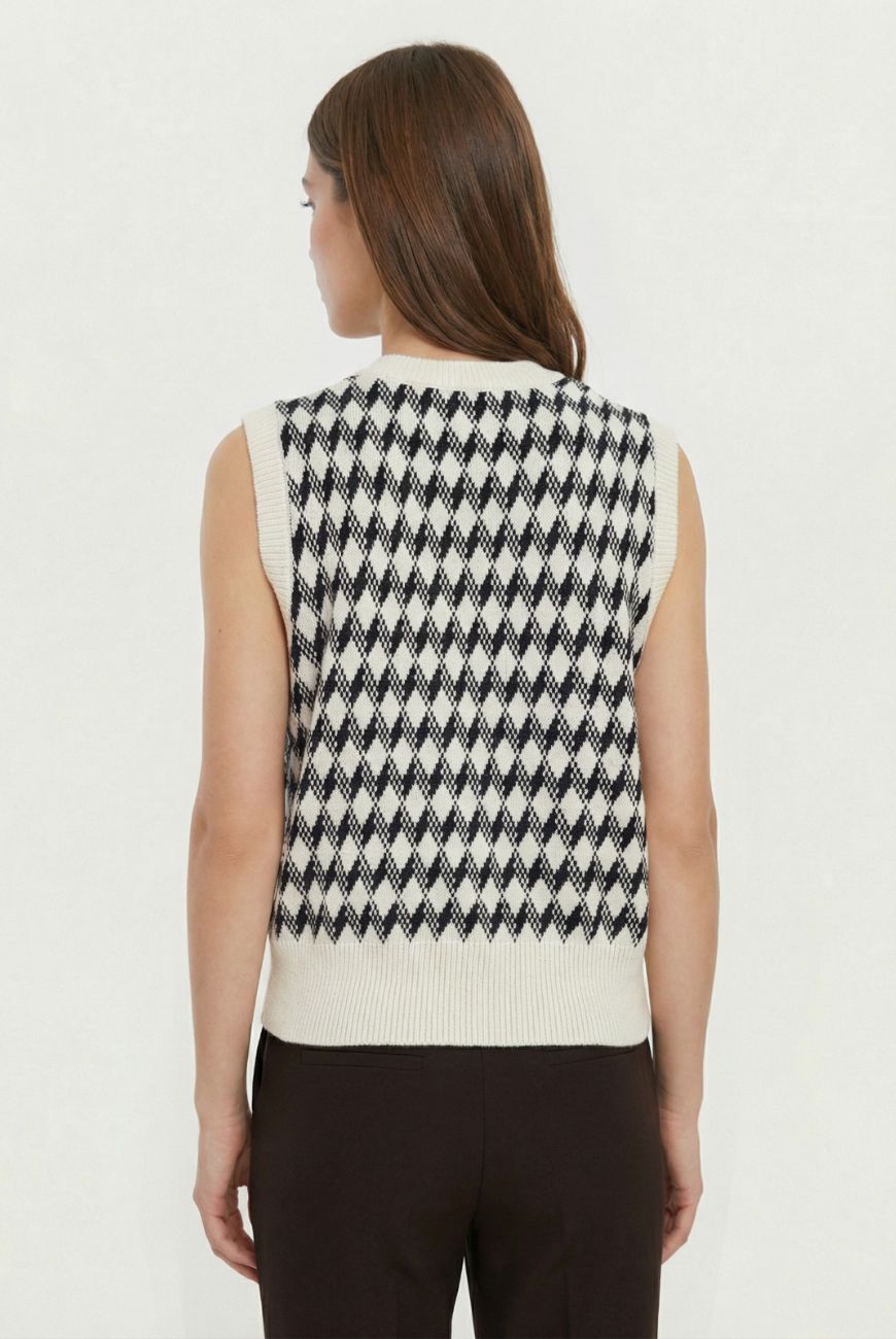 Chaleco Rombo Cuello Redondo