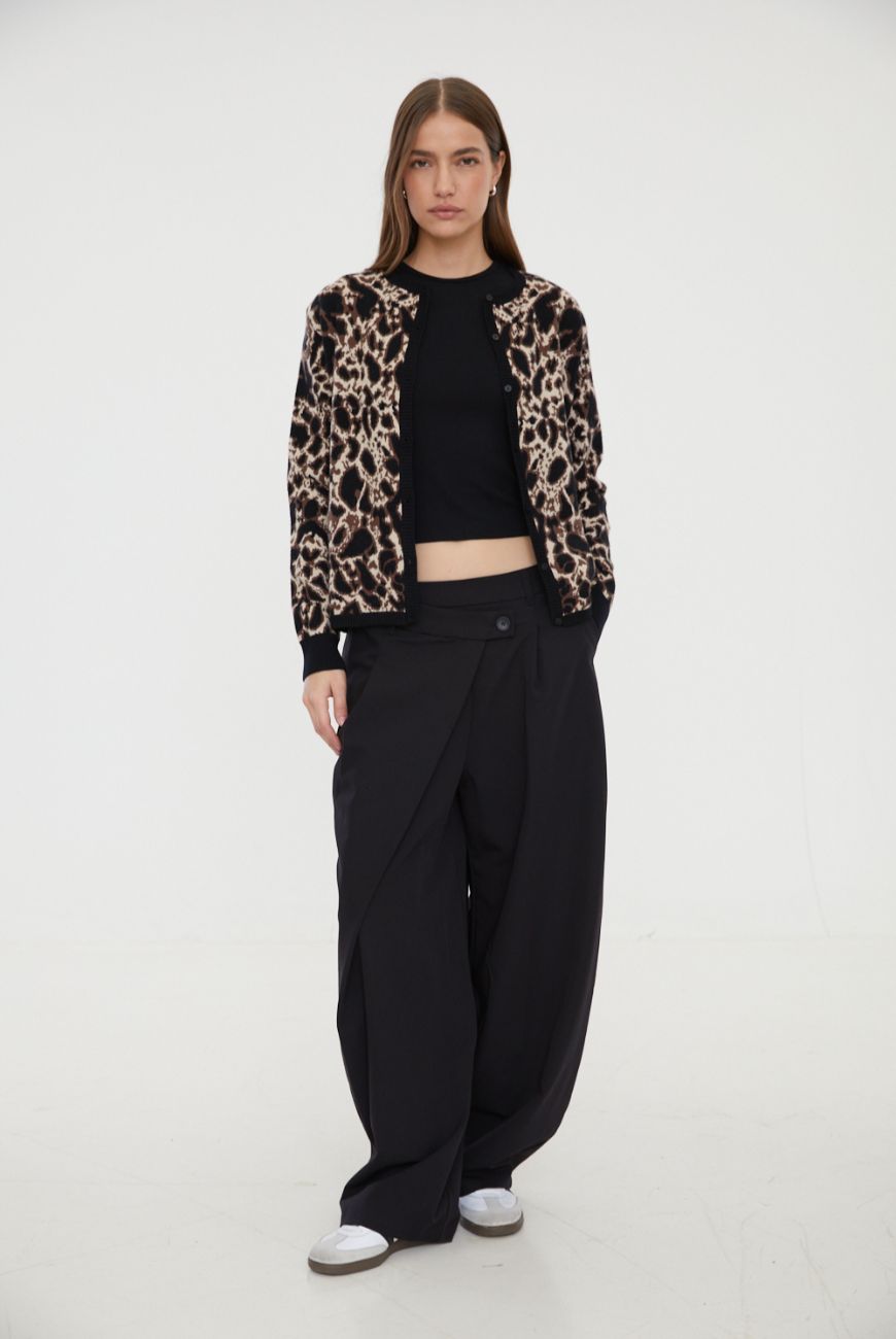 Saco Animal Print Con Botones