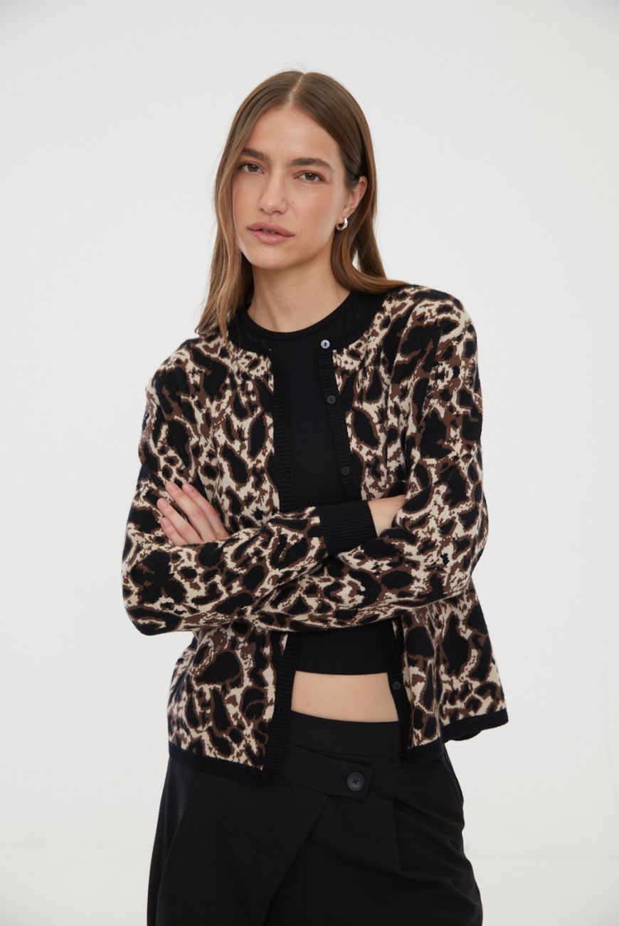 Saco Animal Print Con Botones