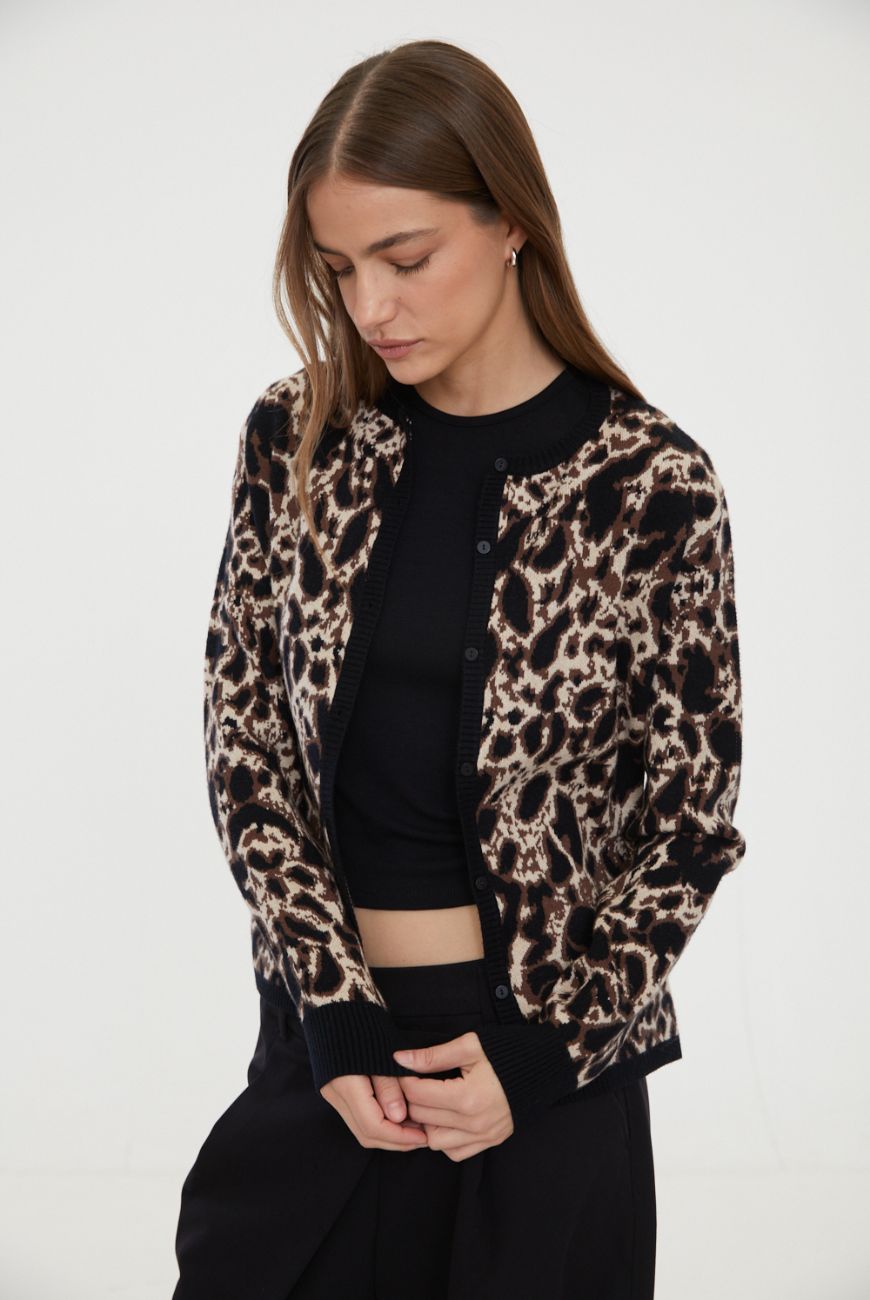Saco Animal Print Con Botones