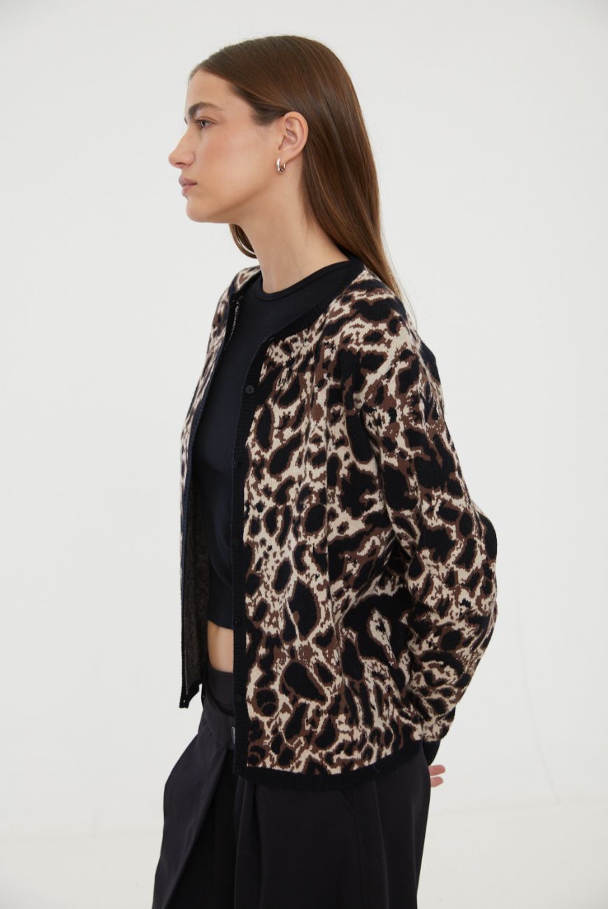Saco Animal Print Con Botones
