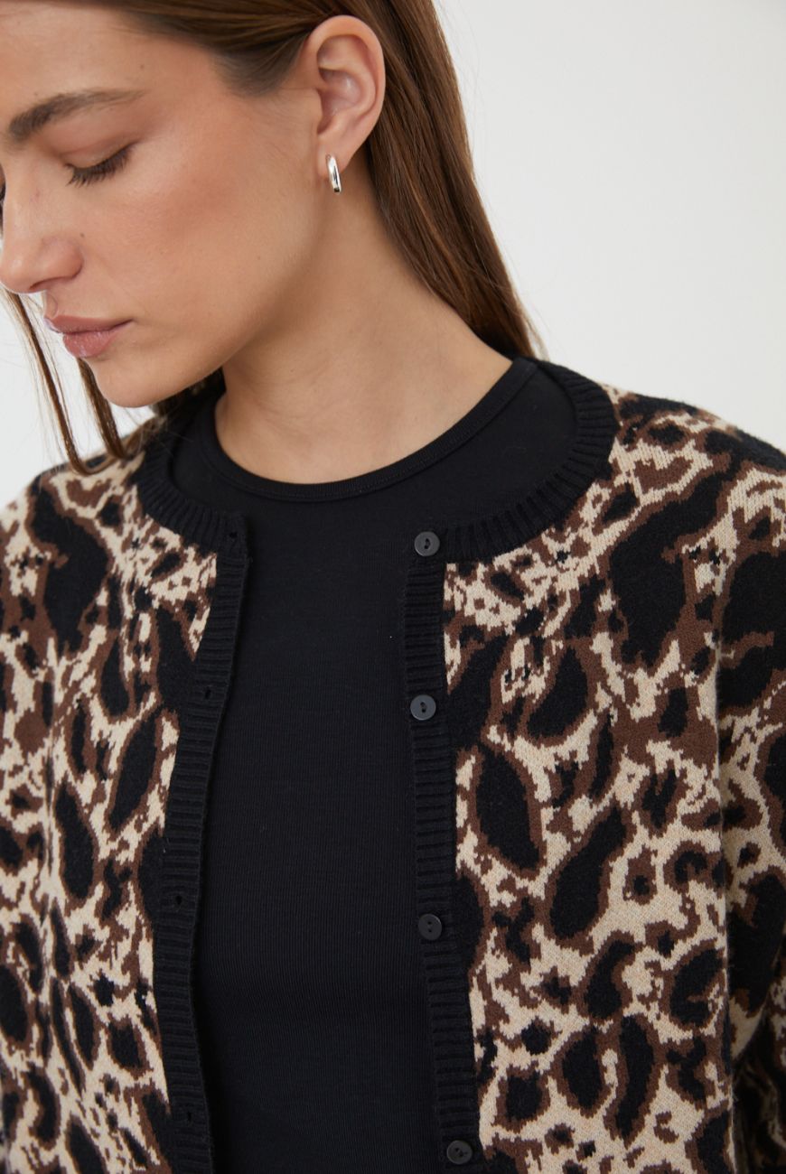 Saco Animal Print Con Botones