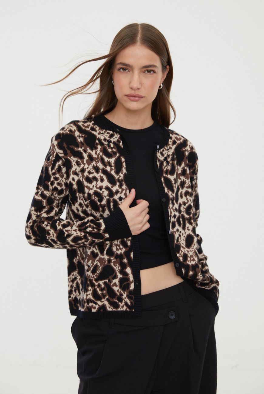 Saco Animal Print Con Botones