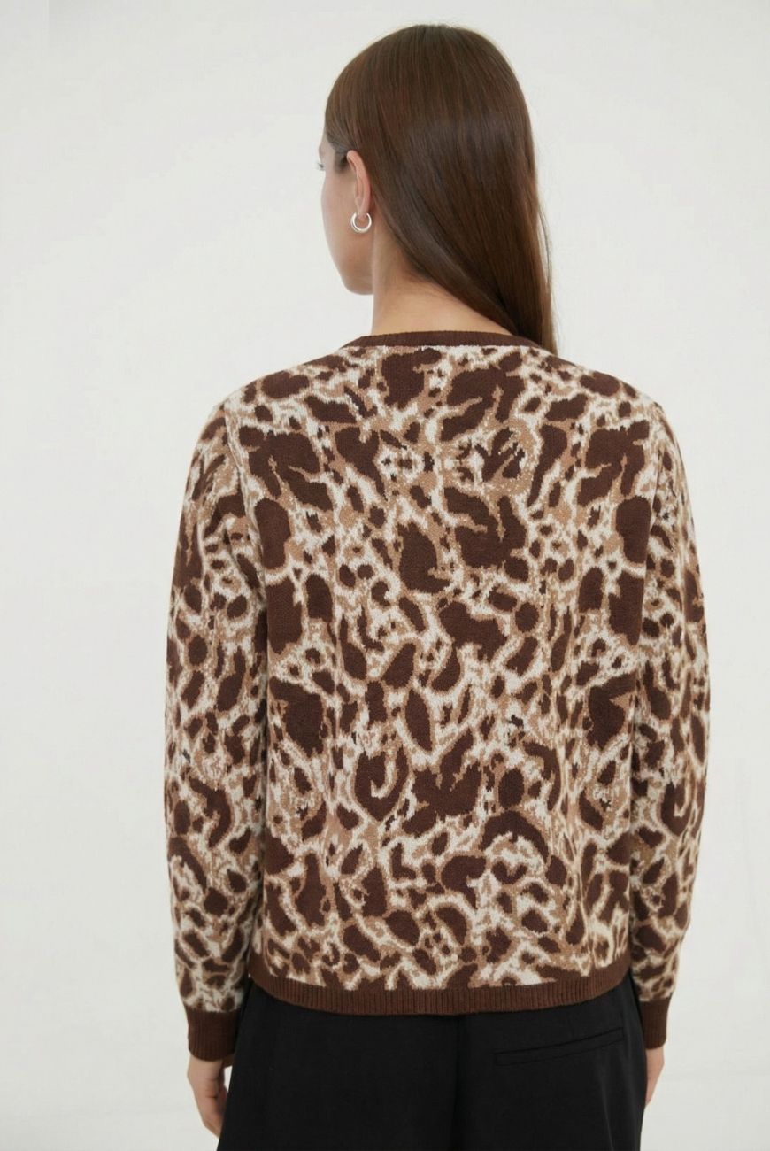 Saco Animal Print Con Botones