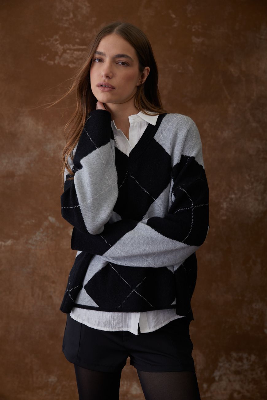 Sweater Rombo escote en V