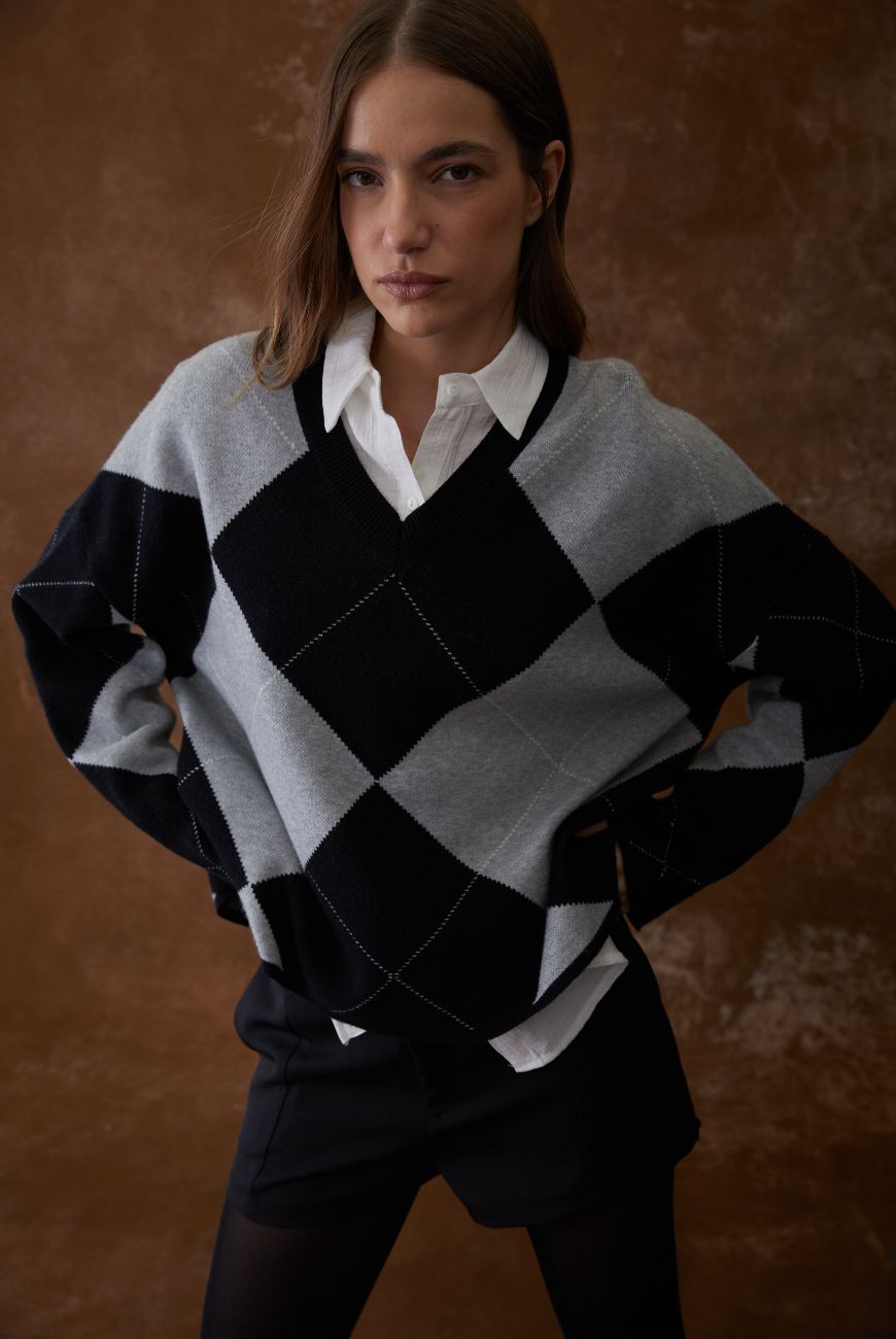 Sweater Rombo escote en V