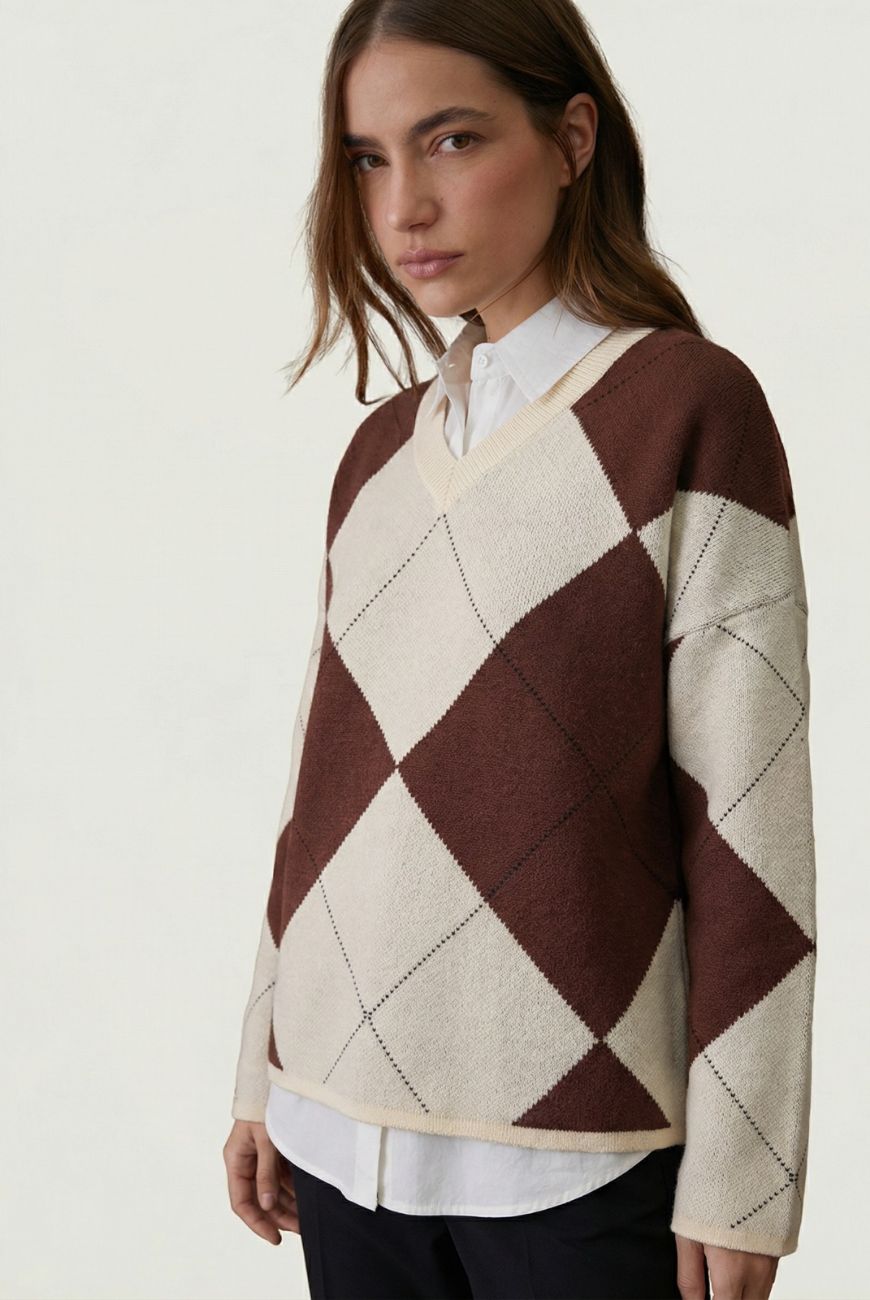 Sweater Rombo escote en V