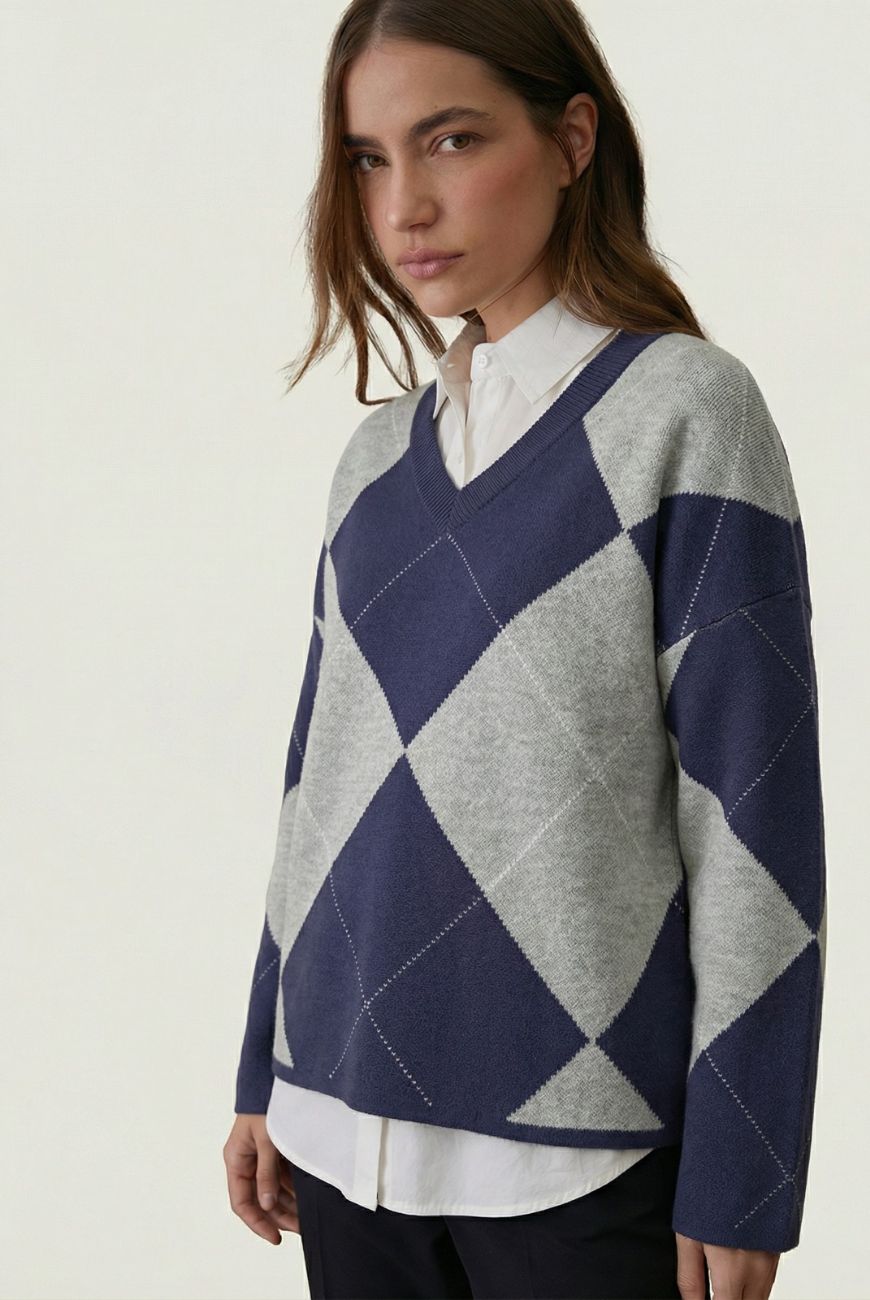 Sweater Rombo escote en V