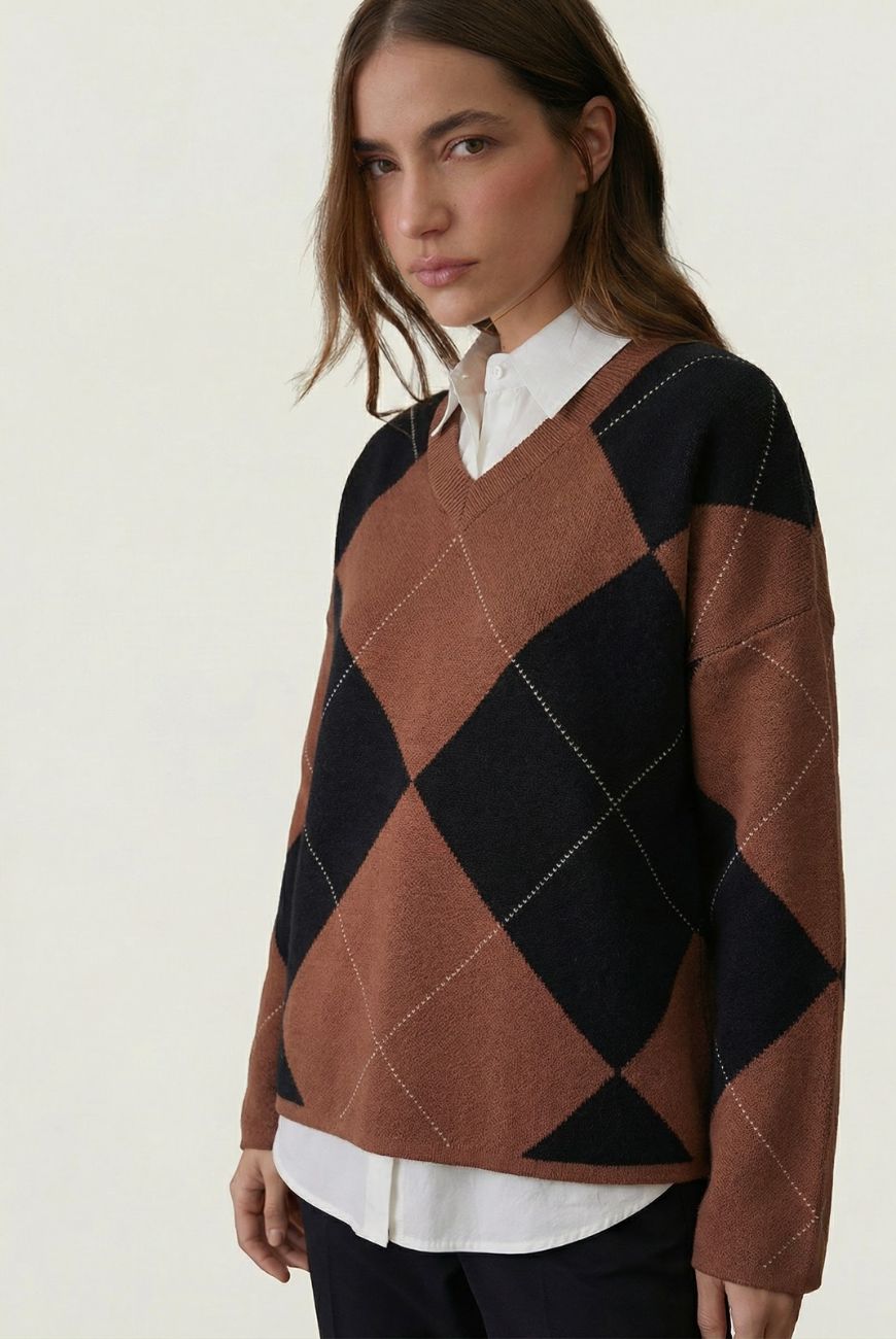 Sweater Rombo escote en V