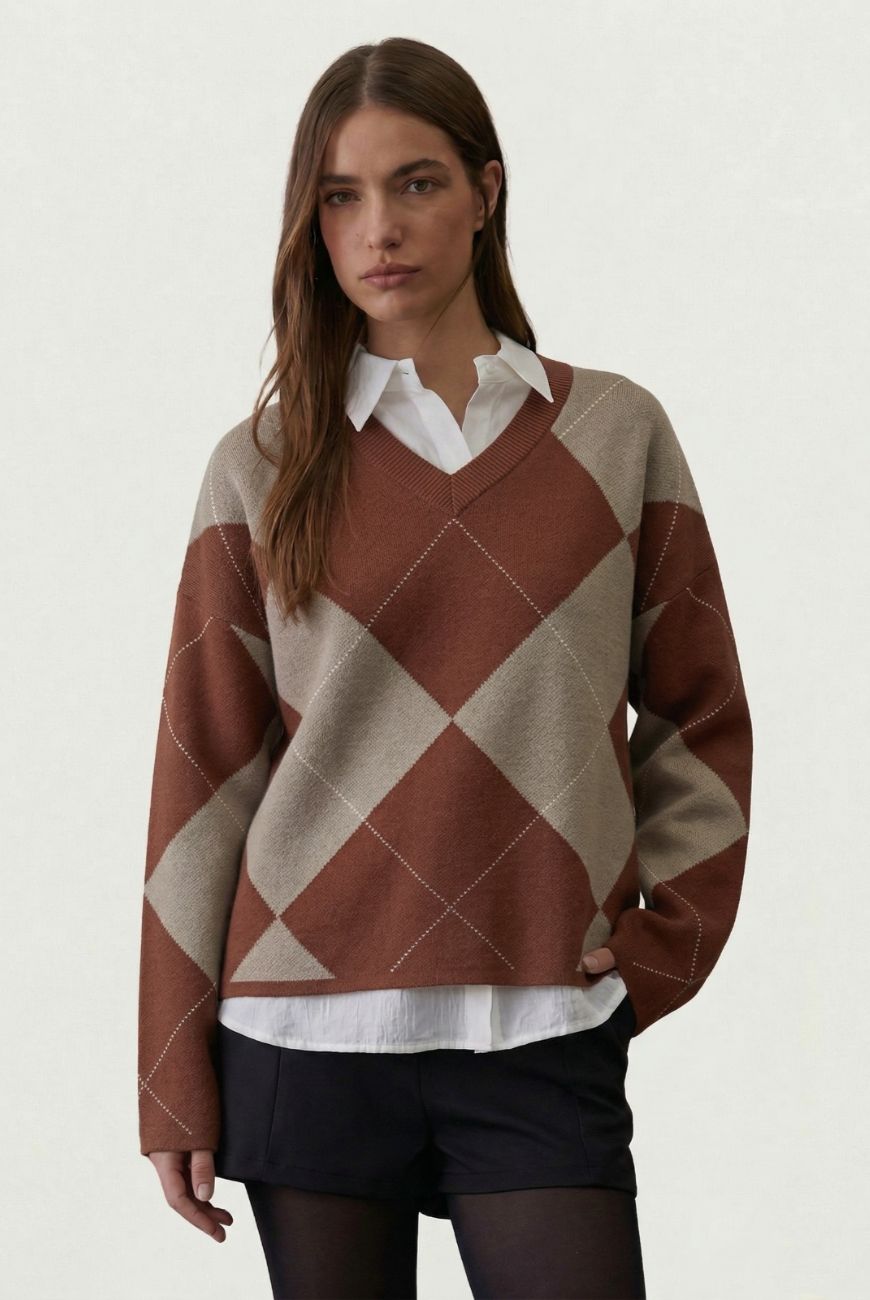 Sweater Rombo escote en V