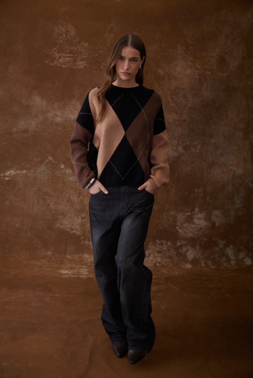 Sweater Rombo Cuello Redondo