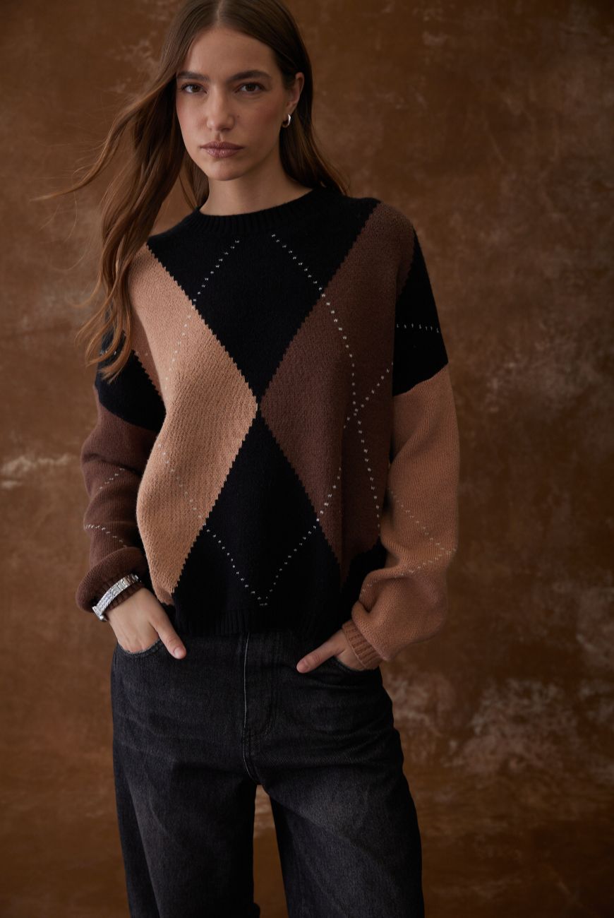 Sweater Rombo Cuello Redondo