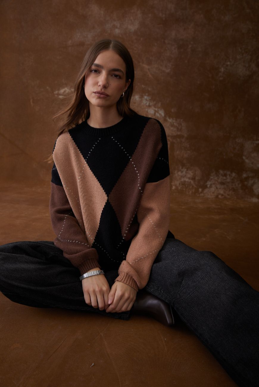 Sweater Rombo Cuello Redondo