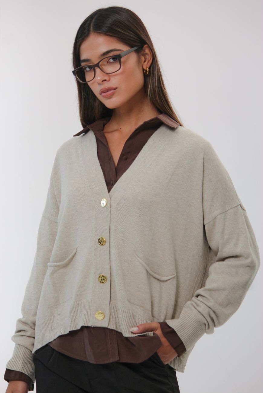 Saco Gloria Con Botones y Bolsillo