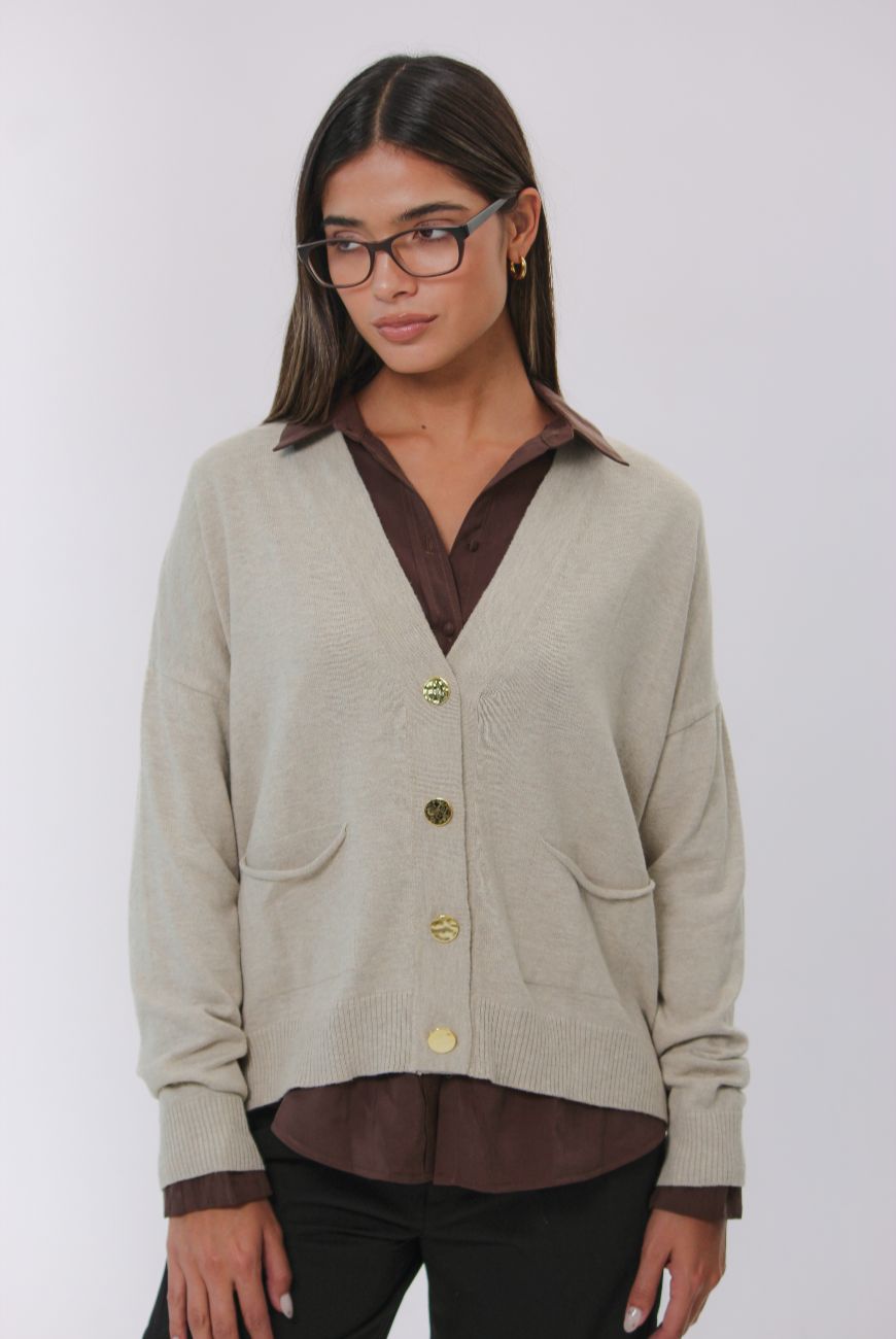 Saco Gloria Con Botones y Bolsillo