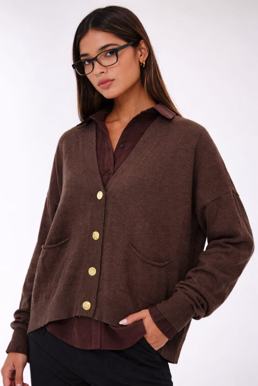 Saco Gloria Con Botones y Bolsillo