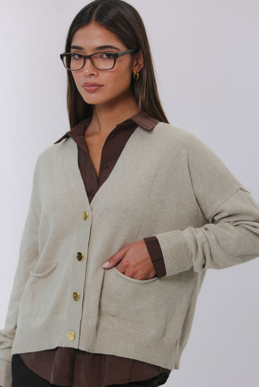 Saco Gloria Con Botones y Bolsillo