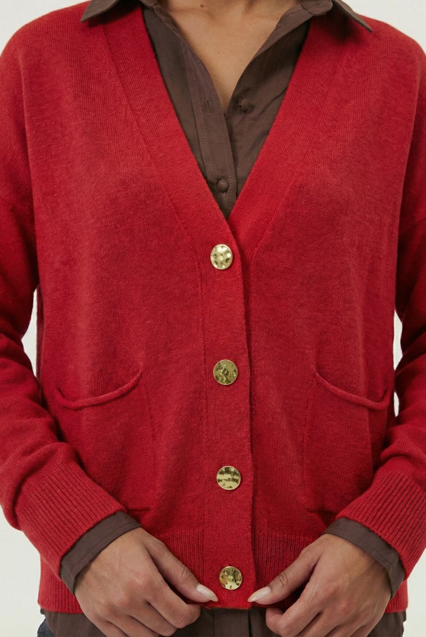 Saco Gloria Con Botones y Bolsillo