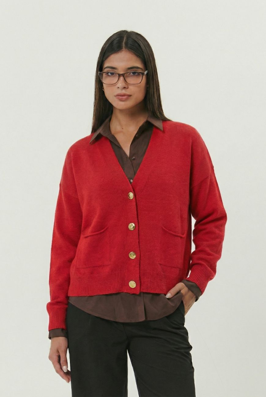 Saco Gloria Con Botones y Bolsillo