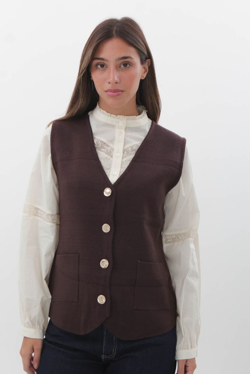 Chaleco Curva Con Botones