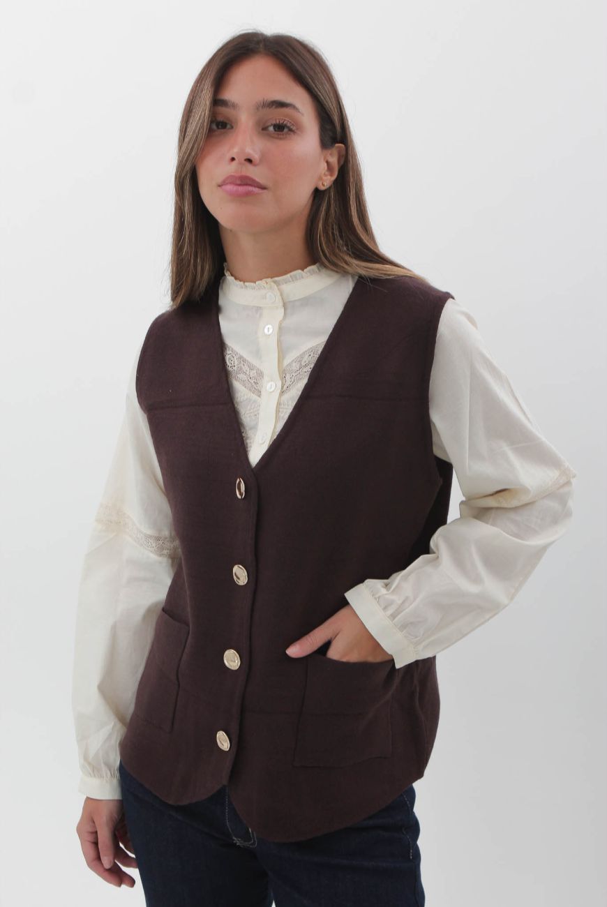 Chaleco Curva Con Botones