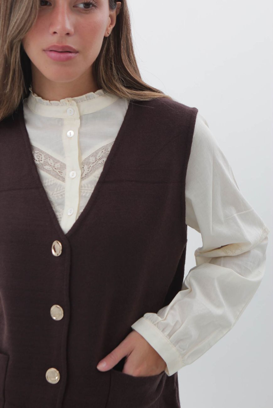 Chaleco Curva Con Botones