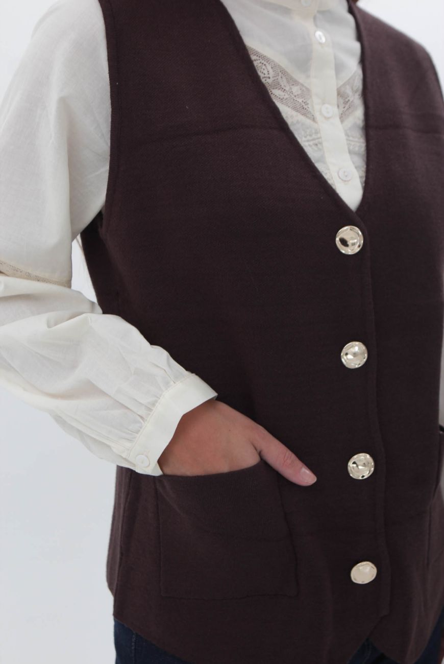 Chaleco Curva Con Botones