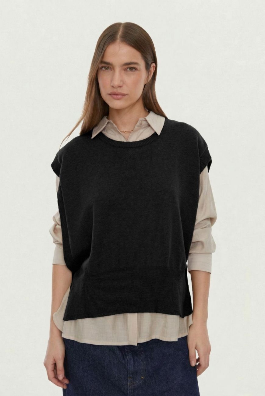 Chaleco Veronica Con Boton Lateral