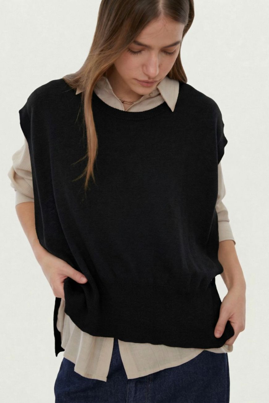 Chaleco Veronica Con Boton Lateral