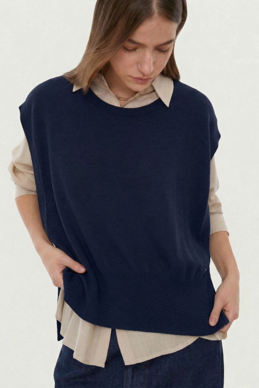 Chaleco Veronica Con Boton Lateral