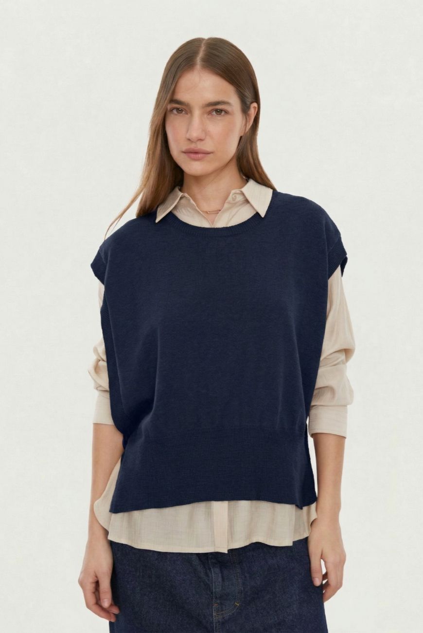 Chaleco Veronica Con Boton Lateral