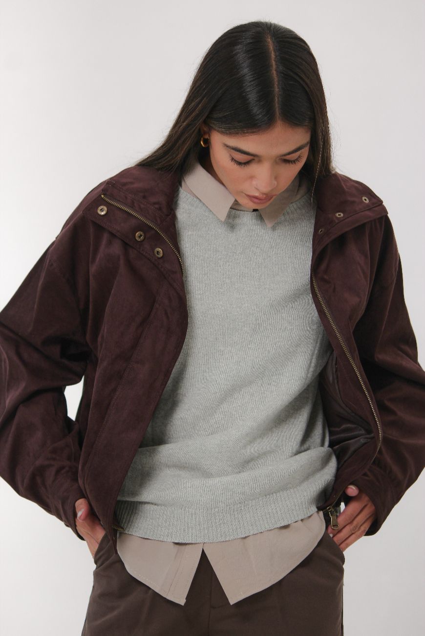 Campera Bomber Gamuza Nina