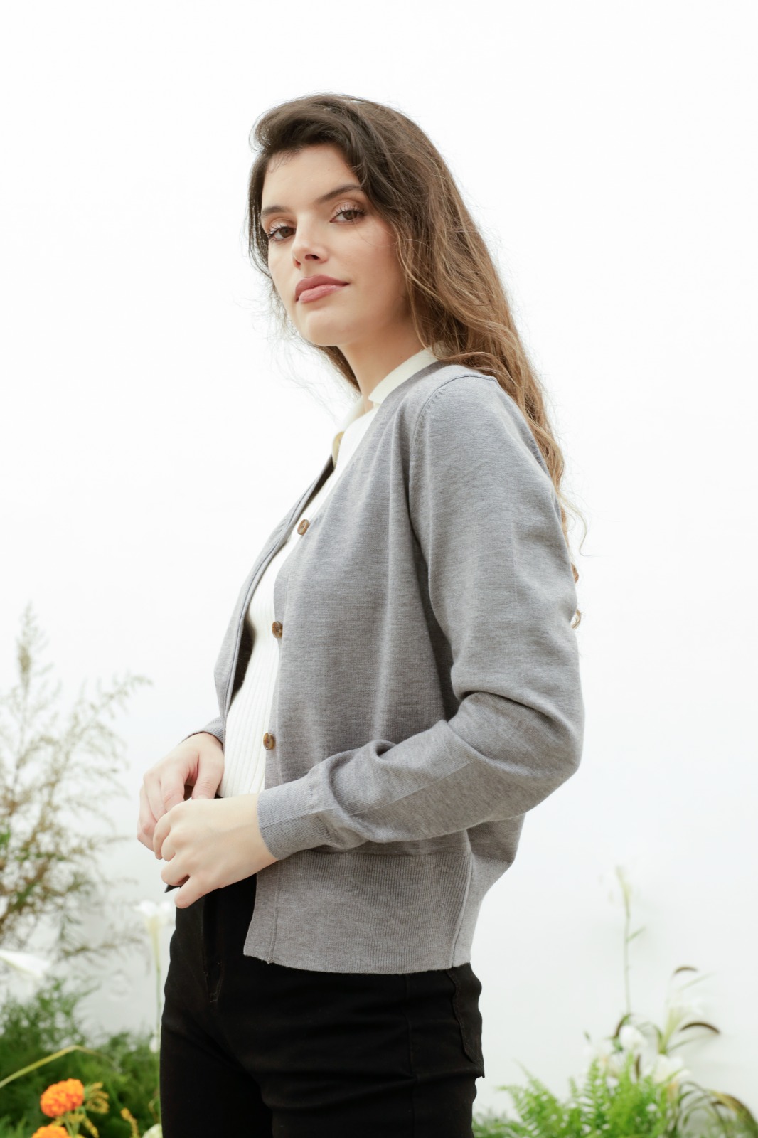 Saco Rebeca En V con Botones