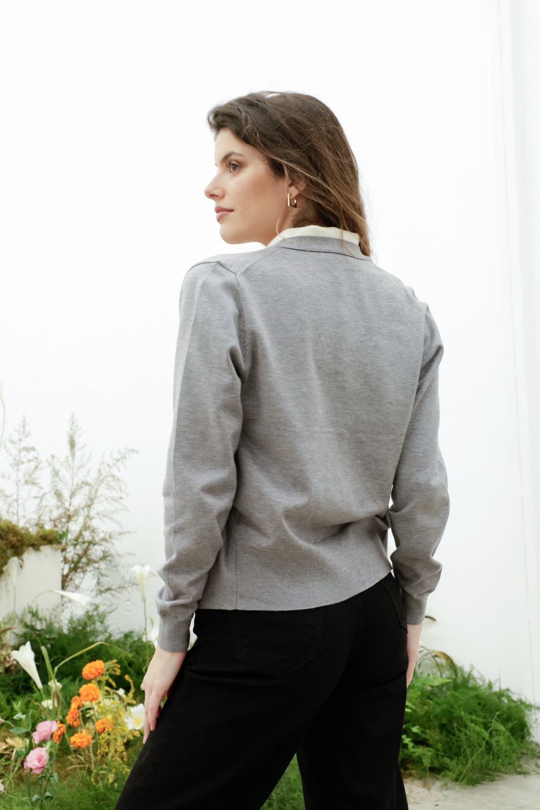 Saco Rebeca En V con Botones