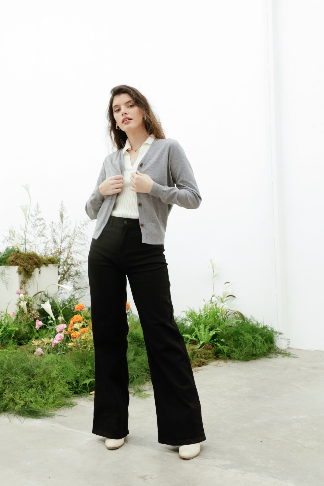 Saco Rebeca En V con Botones