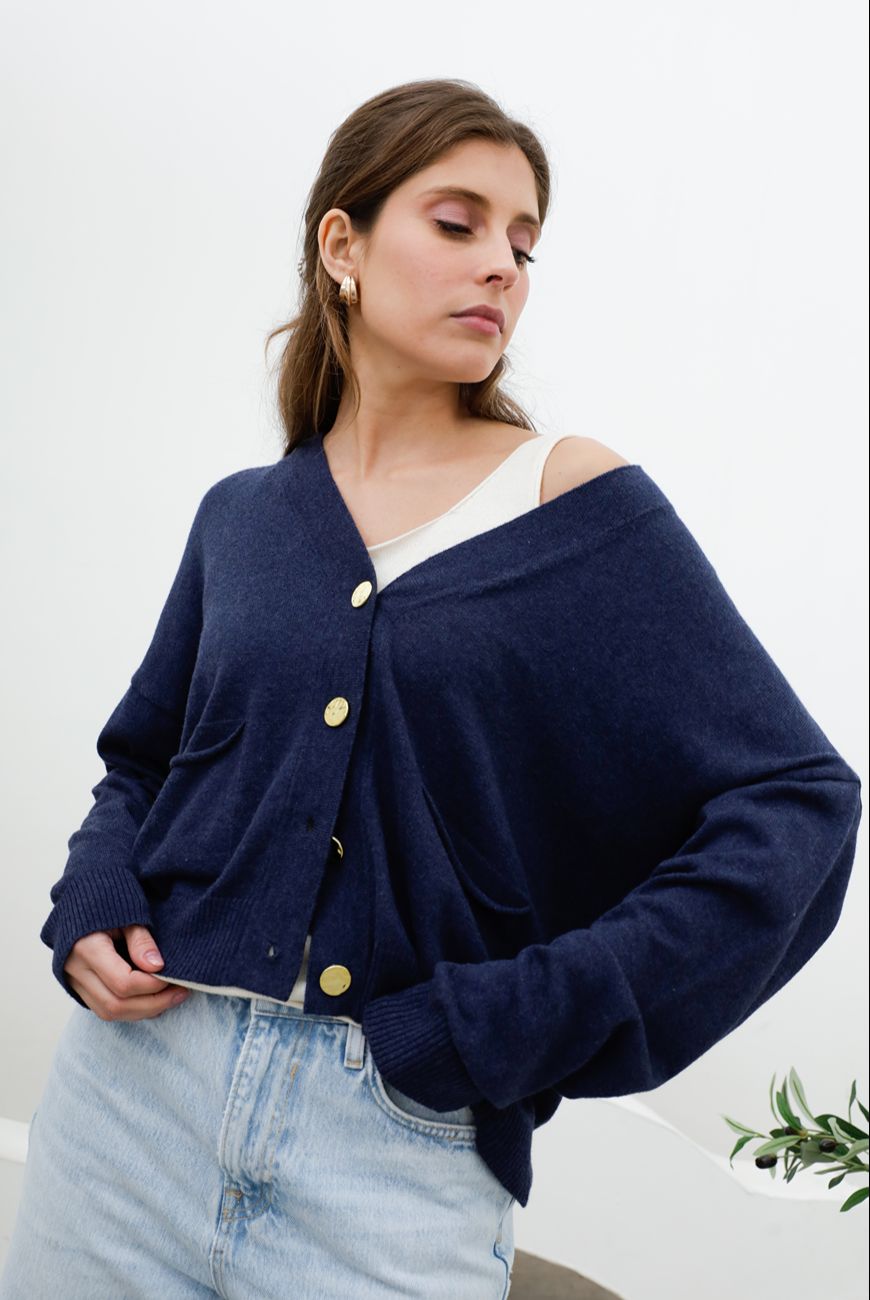Saco Gloria Con Botones y Bolsillo