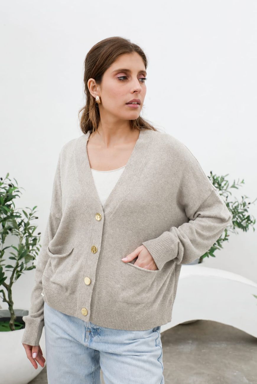 Saco Gloria Con Botones y Bolsillo
