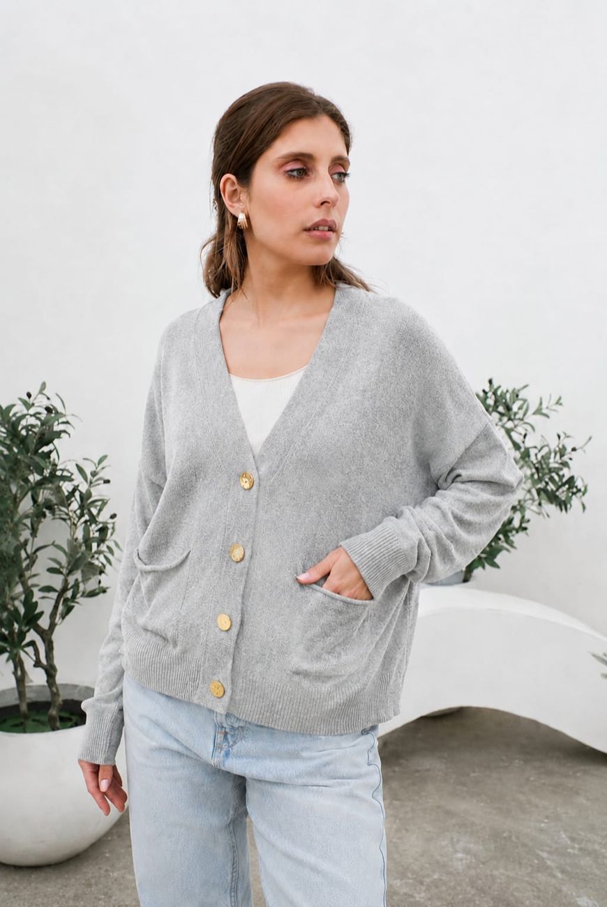 Saco Gloria Con Botones y Bolsillo