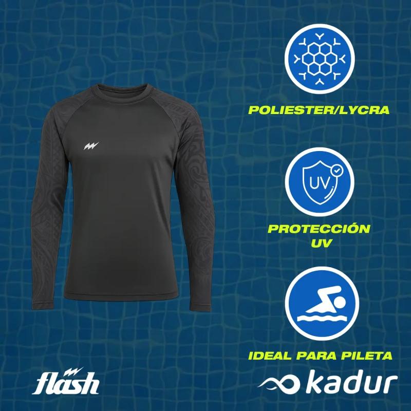 Remera UV50 Infantil Manga Larga Flash