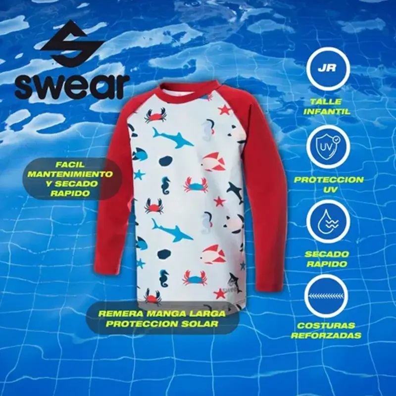 Remera UV Infantil Swear Manga Larga