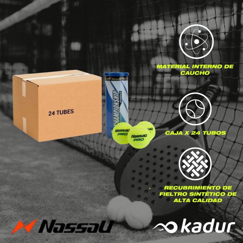 Tubo Tenis Nassau X 24 Caja Championship Pro Entrenamiento