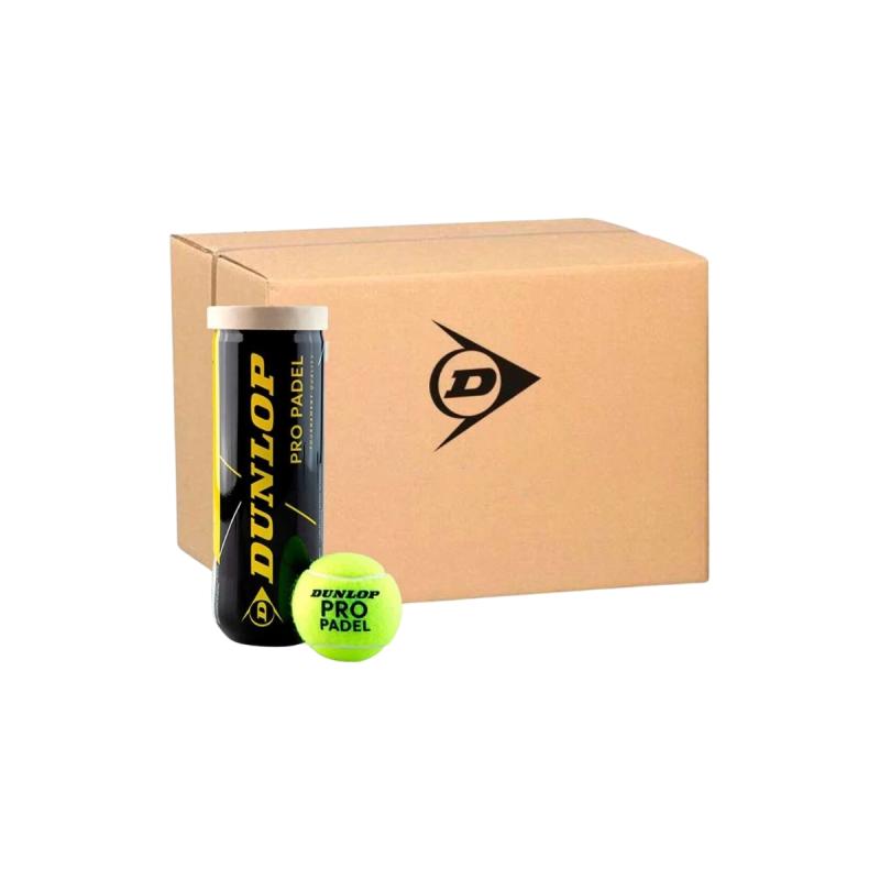 Caja Pelotas Dunlop Padel Pro Entrenamiento X24 Tubos Profesional X3u C/U