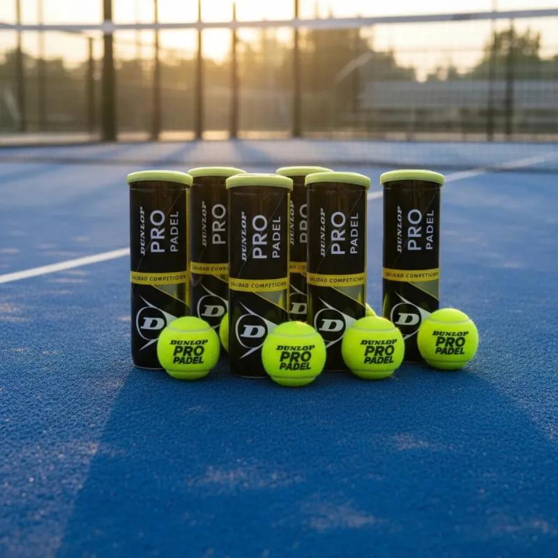 Caja Pelotas Dunlop Padel Pro Entrenamiento X24 Tubos Profesional X3u C/U