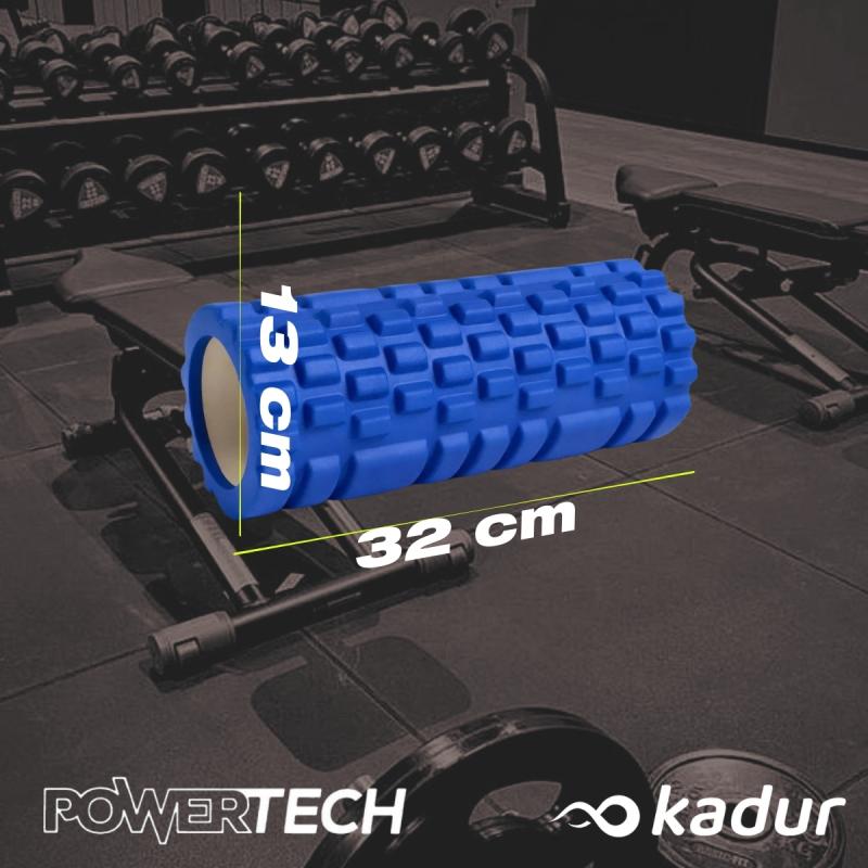 Rolo Masajeador Powertech 32 Cm Texturado Yoga Pilates