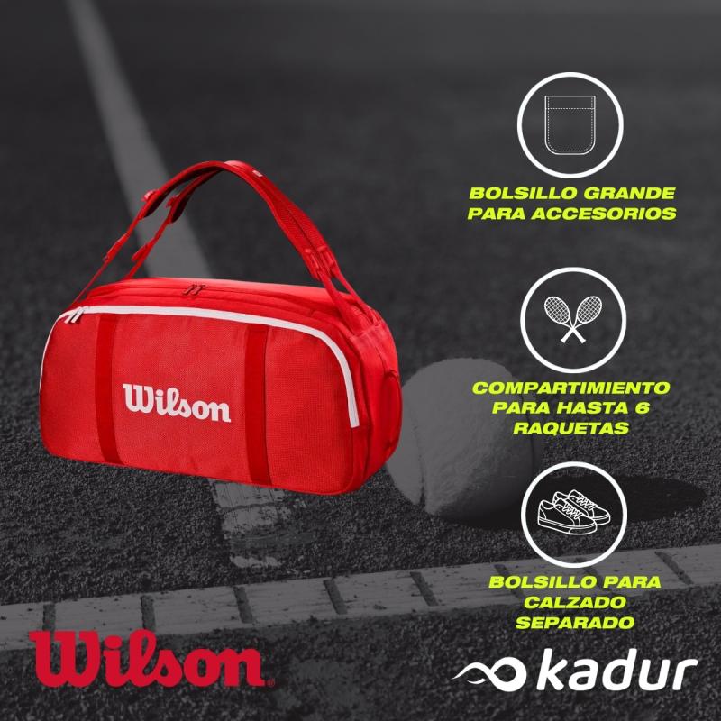 Bolso Tenis Raquetero Wilson 6 Raquetas Super Tour Deportivo