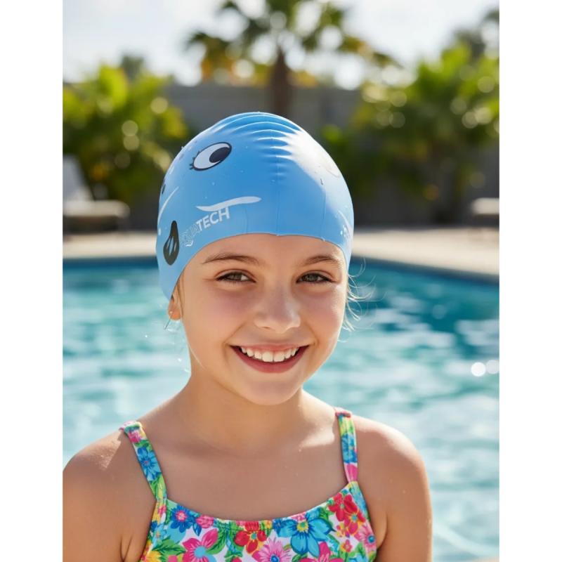 Gorro Natación Aqua Tech Infantil Junior Silicona Unisex