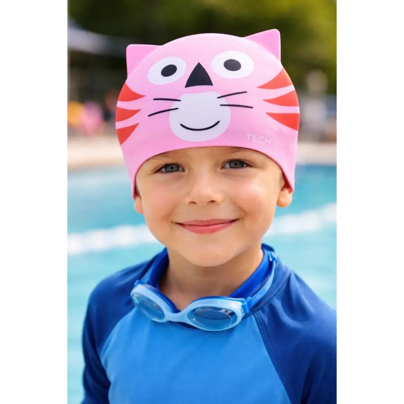 Gorro Natación Aqua Tech Infantil Junior Silicona Unisex
