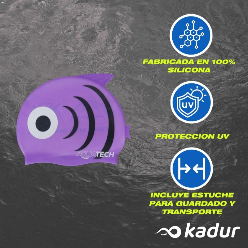 Gorro Natación Aqua Tech Infantil Junior Silicona Unisex