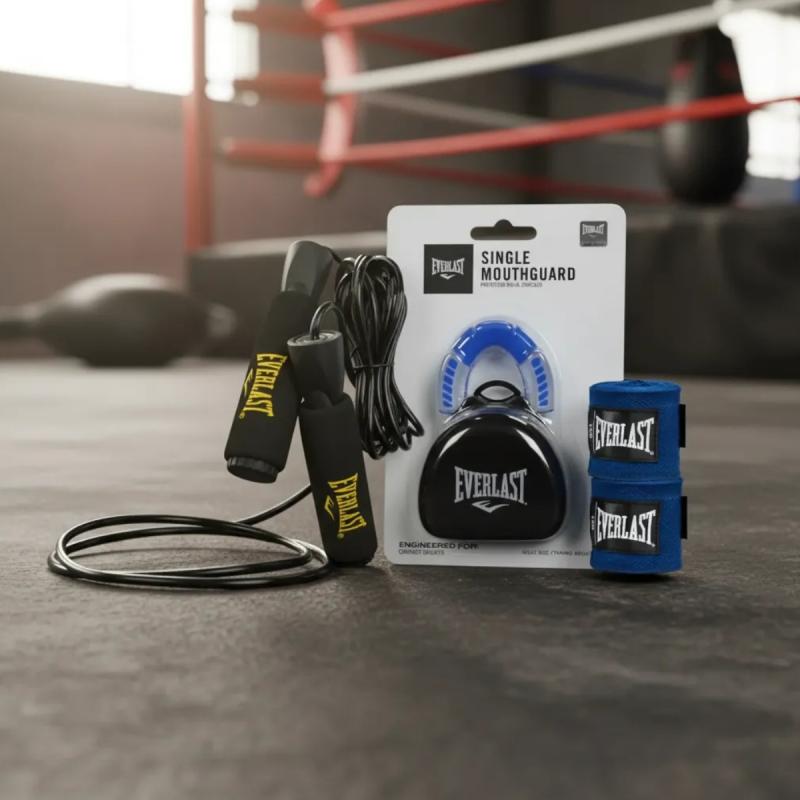 Combo Everlast Boxeo Soga Vendas Bucal Kit