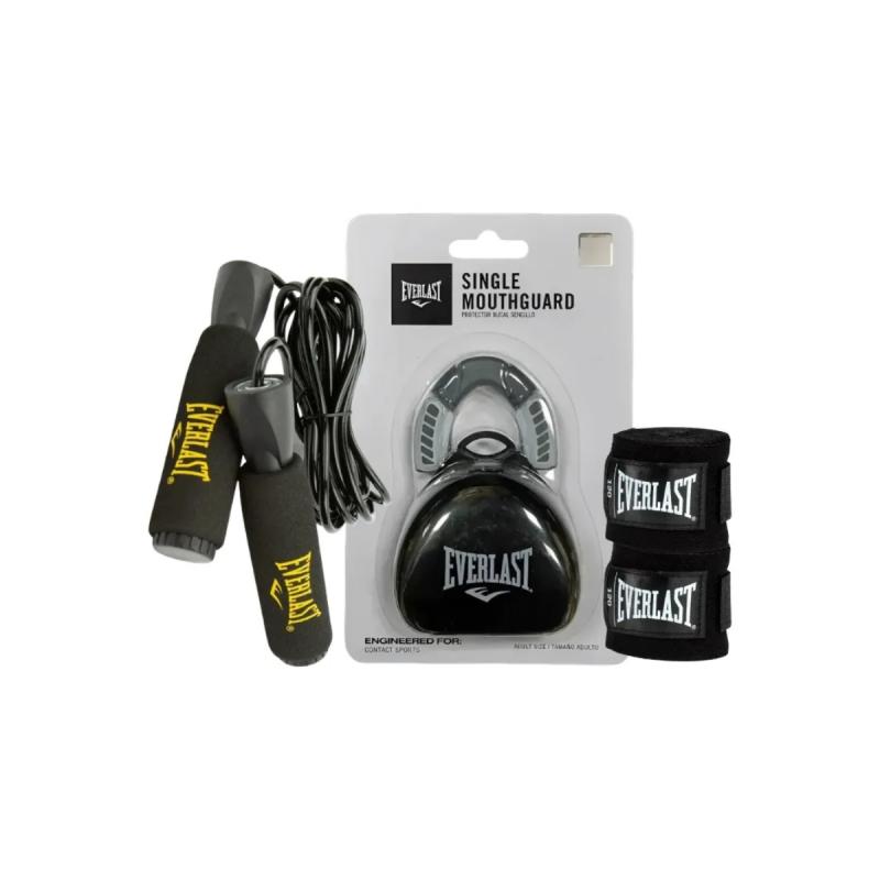 Combo Everlast Boxeo Soga Vendas Bucal Kit